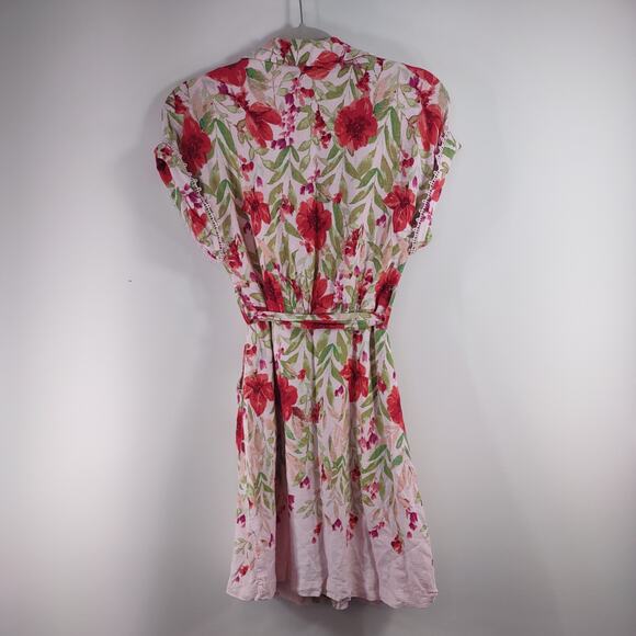 Maison Tara Linen Rayon Blend Floral Dress, Size 4 - Picture 9 of 9